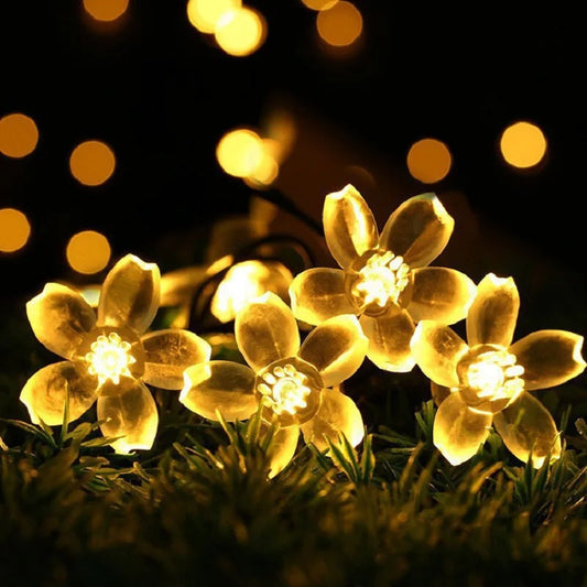 Solar Garden Light Led Flower Fairy String Lights Outdoor Christmas Atmosphere